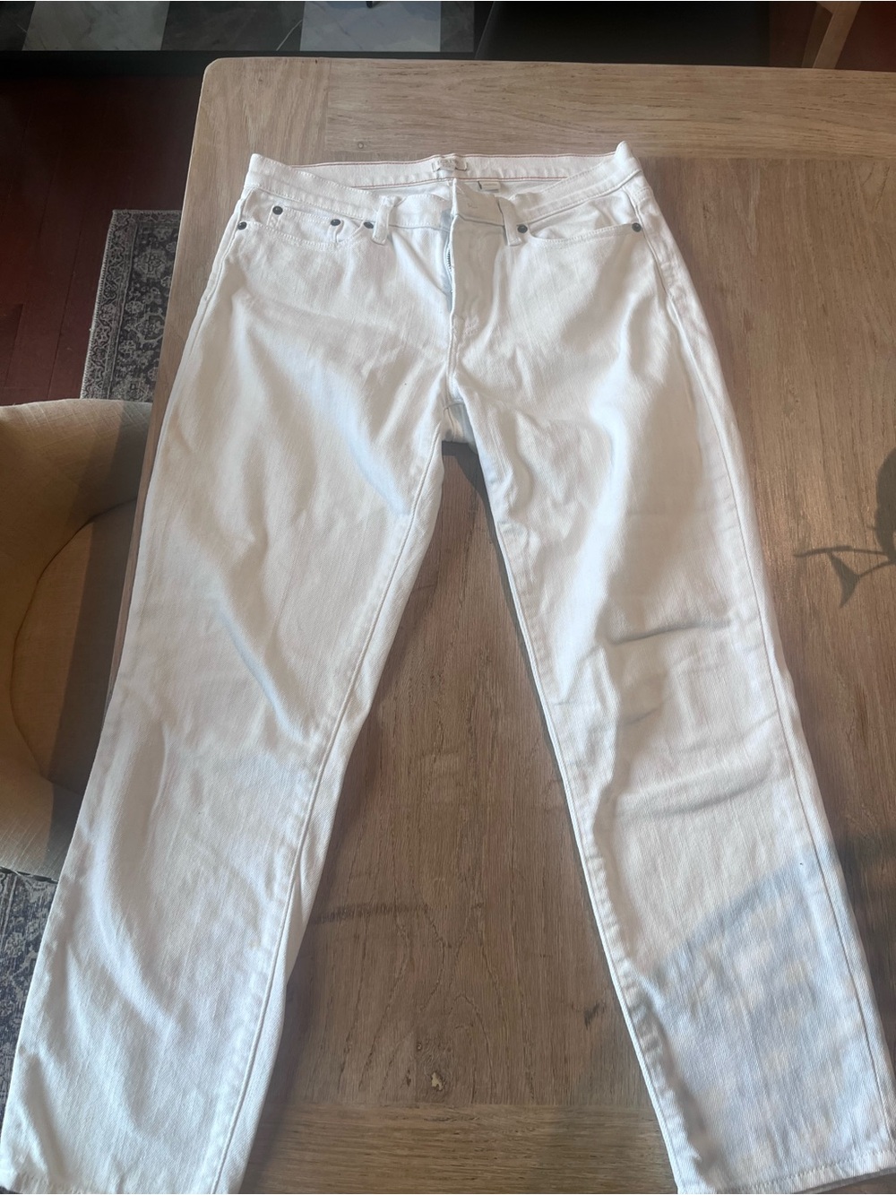 JCrew White Women's Classic Straight crop Jeans